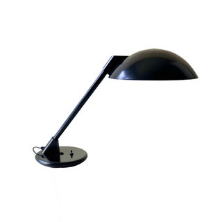 Vintage Postmodern Art Specialty Co. Oversized Black Cantilever Saucer Desk Lamp For Sale