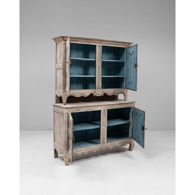 19th Century France Antique White Wood Storage Cabinets & Cupboards For Sale - Image 9 of 11