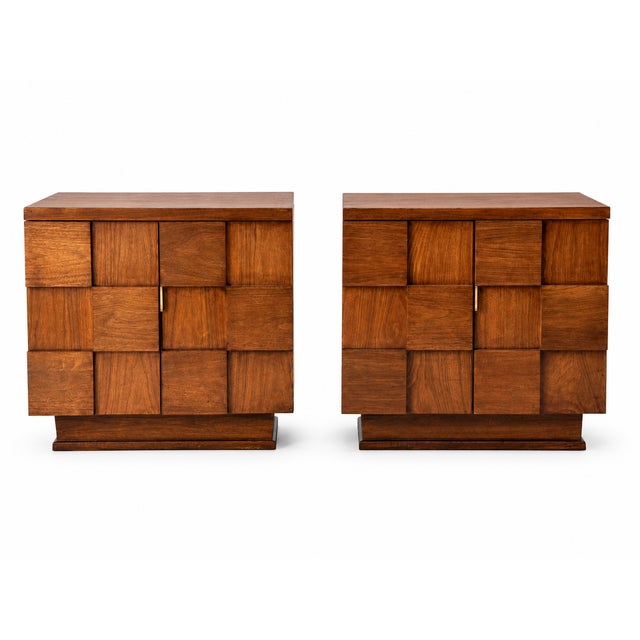 1970s Staccato Brutalist Mid Century Nightstands - Pair For Sale - Image 5 of 5