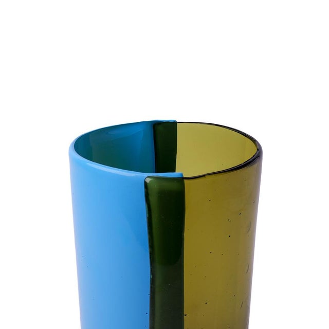 Not Yet Made - Made To Order Two Lines Vase in Clear Bottle Green by Enzo Mari for Cosit Factory For Sale - Image 5 of 9