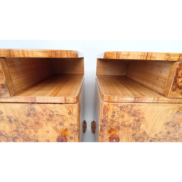 Jindrich Halabala Art Deco Bedside Tables by Jindřich Halabala for Up Závody, 1940s, Set of 2 For Sale - Image 4 of 14