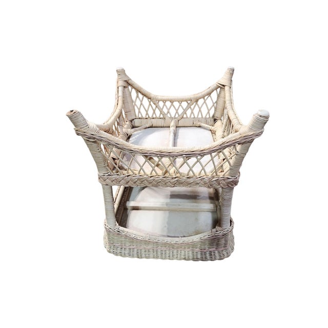 Vintage Continental Wicker Side Table For Sale - Image 4 of 5