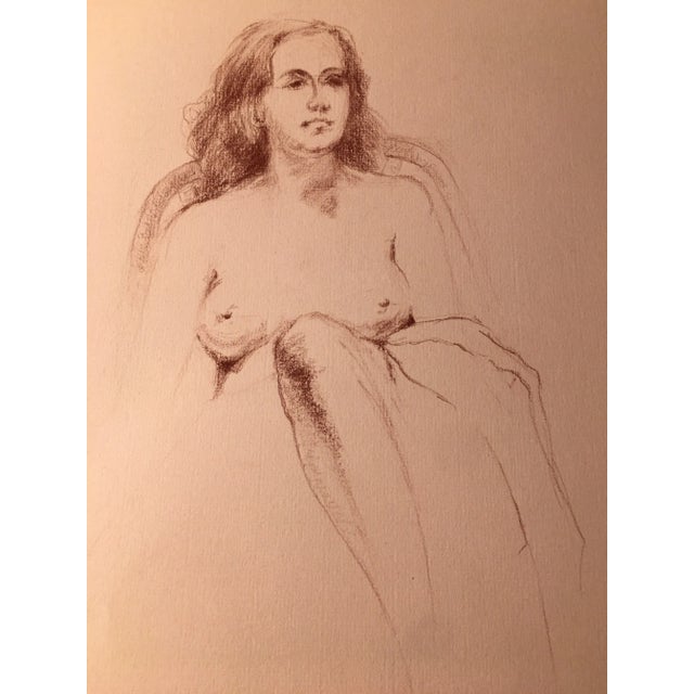 Sallie Emmer 1929 -2020 Michigan artist, art teacher Drawing on paper 18 x 12 Unsigned untitled