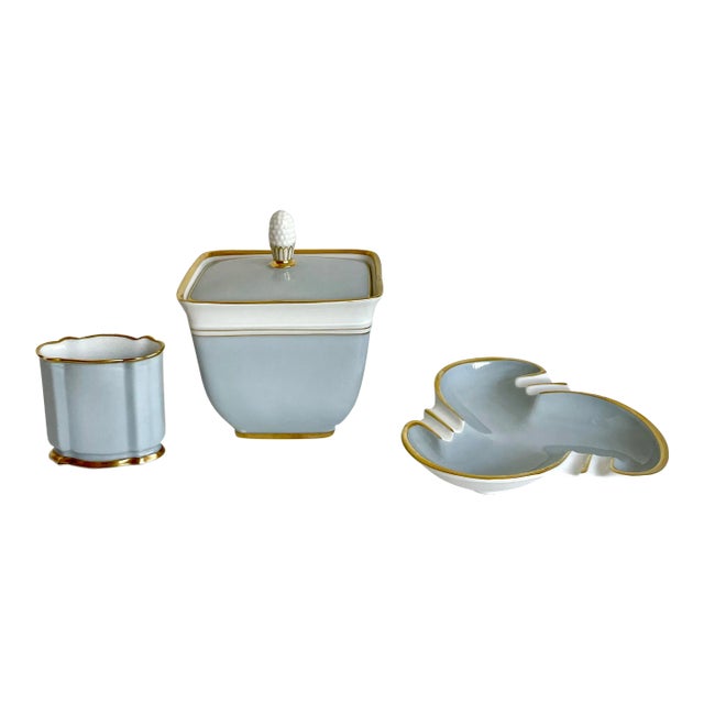 Mid-Century Rosenthal Azur Kronach-Germany Smoking Vanity Set For Sale
