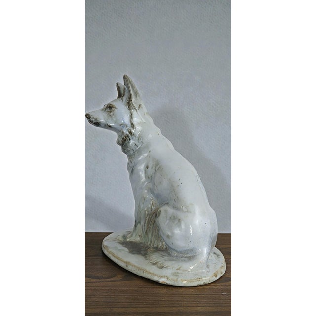 1920s Dog Figurine in Earthenware from Moulin Des Loups Orchies, 1920s For Sale - Image 5 of 9