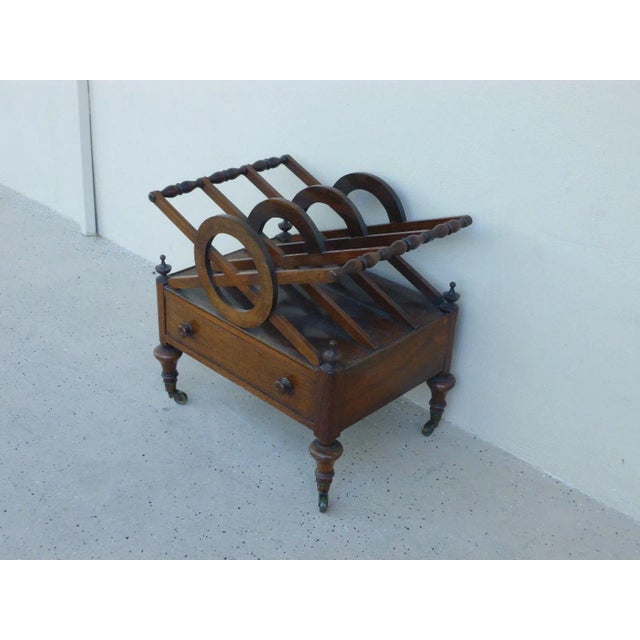 English Early 19th Century Antique English Regency Canterbury/Magazine Stand For Sale - Image 3 of 9