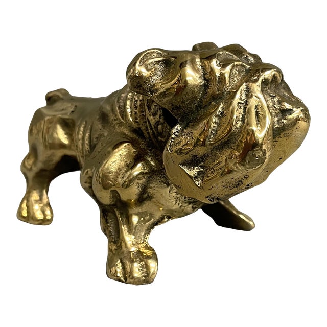 Vintage Brass Bulldog Paperweight For Sale