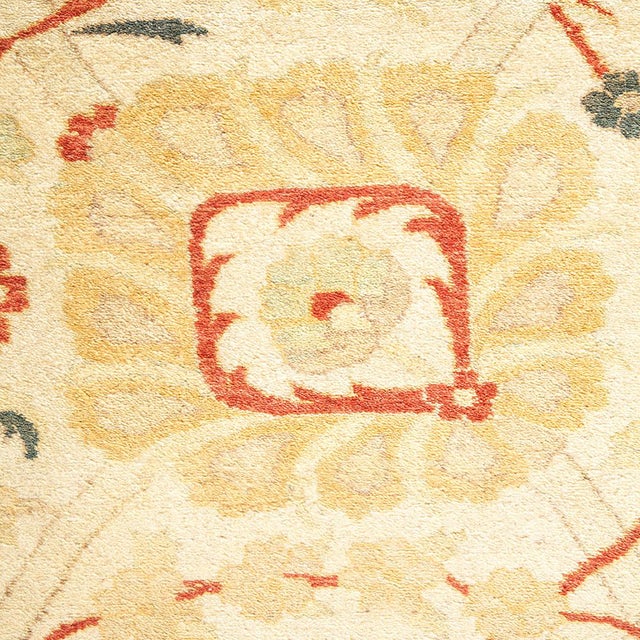 Traditional Mogul Collection Hand-Knotted Area Rug - Ivory 8' 3" x 10' 5" For Sale - Image 3 of 4