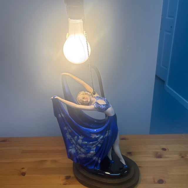 1930’s Stefan Dakon, Goldscheider Lamp For Sale In Houston - Image 6 of 9