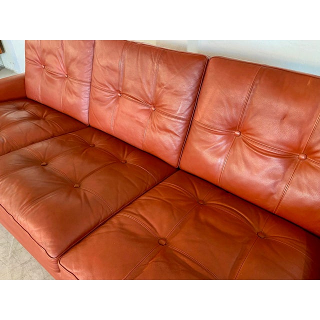 Danish 3-Seater Sofa in Cognac Leather and Chrome by Svend Skipper, 1960s For Sale - Image 4 of 18