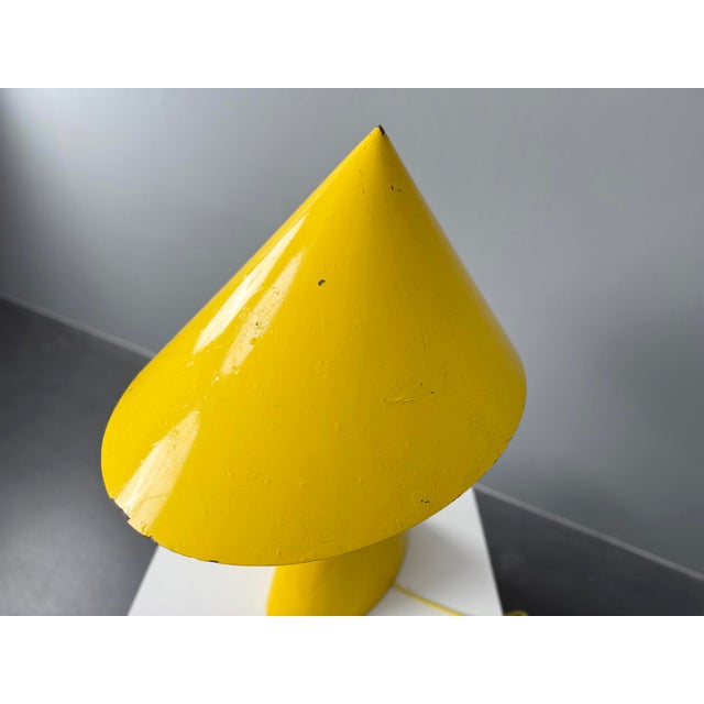 Yellow Large Yellow Aluminum and Iron Table Lamp, France, 1950s For Sale - Image 8 of 12