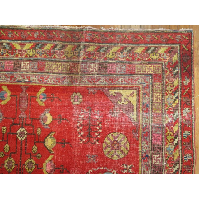 Asian 19th Century Zabihi Collection Khotan Worn Gallery Size Rug - 6'4" x 12'8" For Sale - Image 3 of 8
