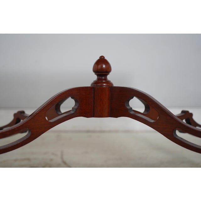 Wood Kindel Chippendale Mahogany Tea Table For Sale - Image 7 of 15
