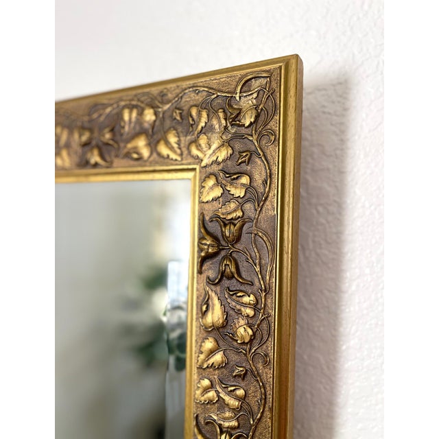 Gold Vintage European Gold Gilt Beveled Mirror For Sale - Image 8 of 16