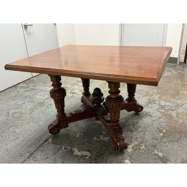 Hand Carved Wood Base + Wood Top, Antique For Sale In San Francisco - Image 6 of 12