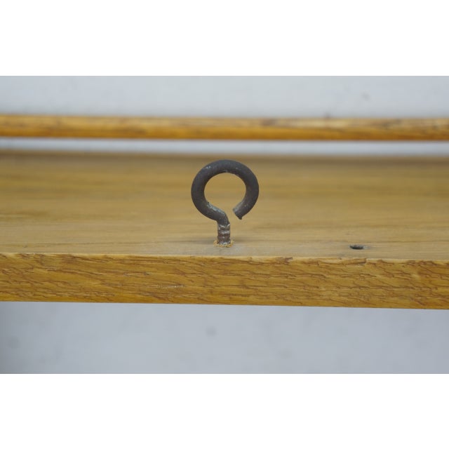 Oak Serpentine 2 Tier Farmhouse Wall Hanging Plate Rack Tea Cup Display Shelf 35" For Sale - Image 13 of 18