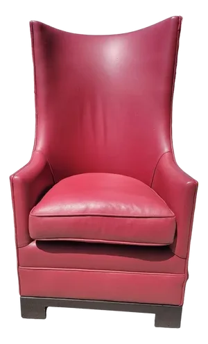 Custom Made Red Leather Arm Chair