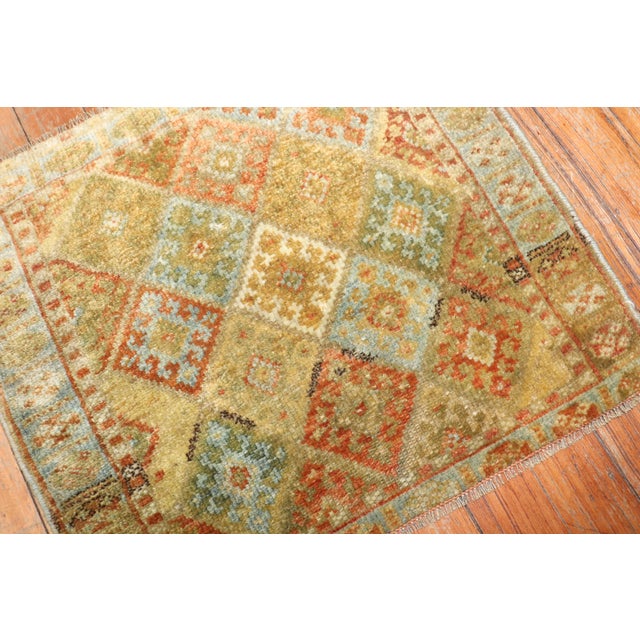 Early 20th Century Tribal Jaff Kurd Mini Rug - 1'6" x 1'8" For Sale - Image 4 of 5