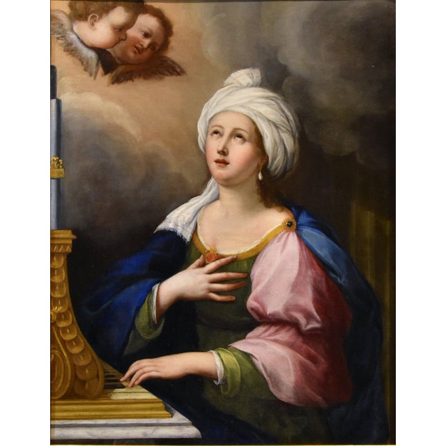 Lucas de la haye, known as luca fiammingo (nivelles, 1612–rome, 1682) saint cecilia and two cherubs oil on canvas 118 x 91...