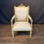 Pair of elegant 19th century French painted armchairs or fauteuils with original paint and new high end neutral...