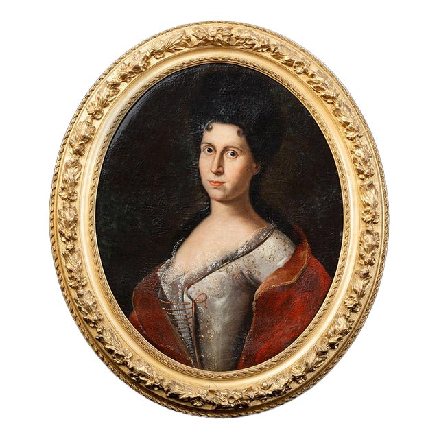 French Artist, Portrait Composition, 18th Century, Oil Painting on Canvas, Framed For Sale