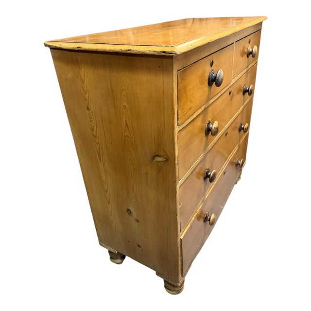 Wood 19th Century Victorian Pine Chest of Drawers For Sale - Image 7 of 11