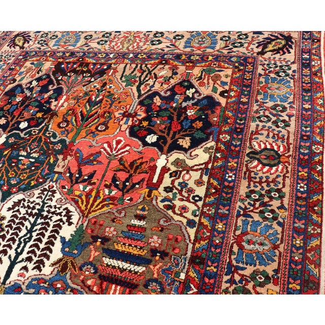 Antique Persian Bakhtiari Rug With Colorful Garden Design 7' X 11'6 For Sale - Image 9 of 12
