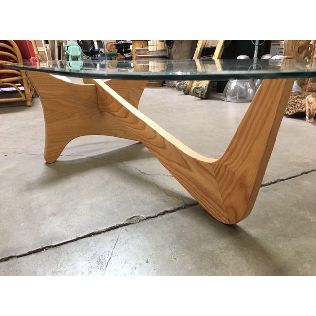 MidCentury Modern Noguchi Style Oval Glass Coffee Table Chairish