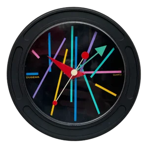 Vintage German Postmodern Wall Clock from Dugena, 1980s