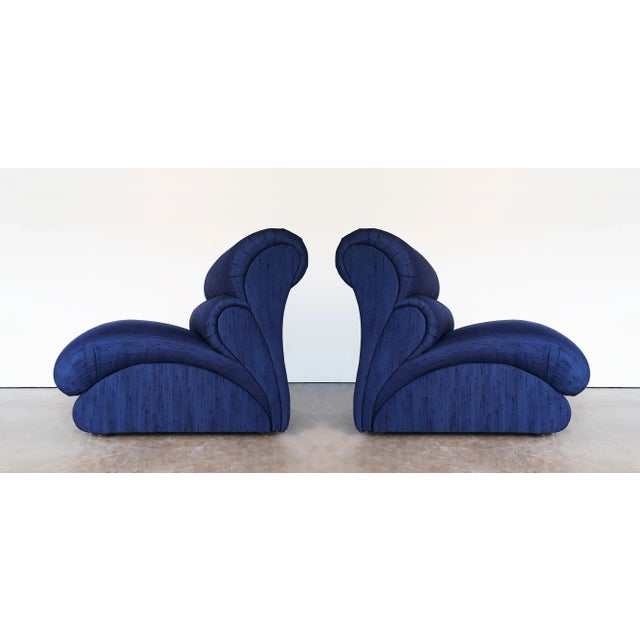 Modern Biomorphic Lounge Chairs by Weiman, 1980s - A Pair For Sale - Image 4 of 9