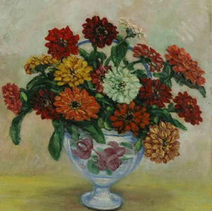 Antonio Feltrinelli, Vase of Flowers, Original Painting, 1930s