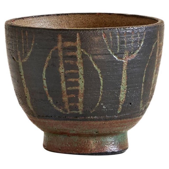 Brown Mid-Century Modernist Studio Pottery Bowl by Wim Fiege, 1950s For Sale - Image 8 of 8