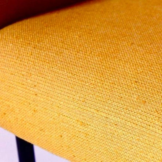 Mid-Century Modern Lounge Chair in Mustard Yellow Fabric, 1950s For Sale - Image 10 of 12