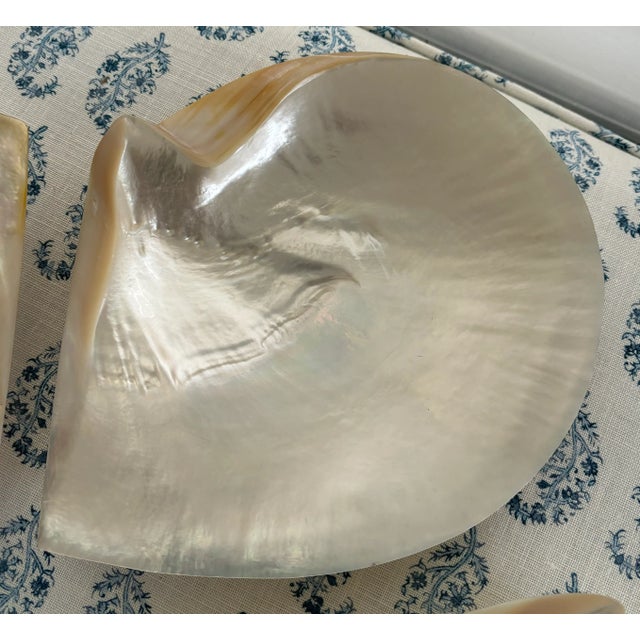 Mid 20th Century Vintage Mother of Pearl Seashell Caviar Dishes / Seafood Servers - Set of 3 For Sale - Image 5 of 9