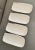 Vintage Set of 4 white Bonwit Teller Italian Majolica rectangular leaf pattern plates. These 4 luncheon plates are perfect...