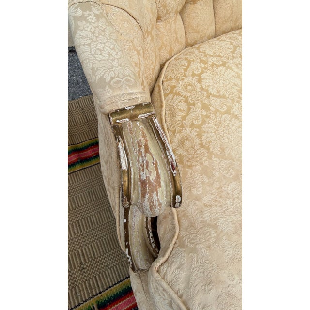 A Nice Vintage French Canapé Style Paint Decorated Love Seat, Circa 1950’s For Sale - Image 9 of 18