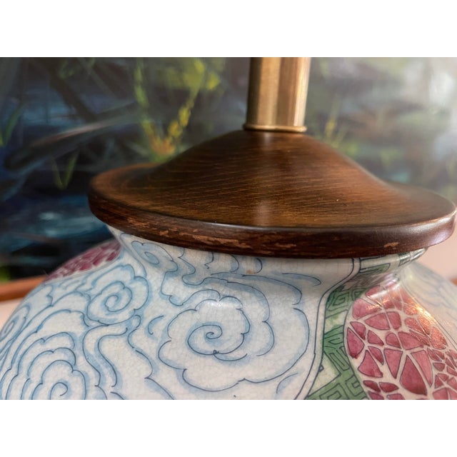 Vintage Frederick Cooper Chicago Asian Revival Porcelain Ginger Jar Table Lamp For Sale - Image 9 of 12