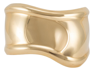 Tiffany & Co. Elsa Peretti 18k Yellow Gold 43mm Small Bone Cuff Bangle Bracelet