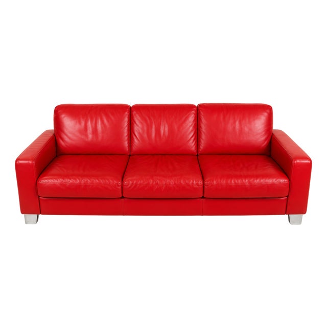 Vintage Natuzzi Italia Leather Sofa | Made in Italy | Genuine Italian Leather For Sale
