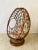 Brown Vintage Faux Tortoise Rattan Swivel Egg Chair With Custom Cushion For Sale - Image 8 of 8