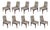 Set of 10 Lorin Marsh Art Deco Tuxedo Dining Chairs in High-Gloss Mahogany & Brass For Sale