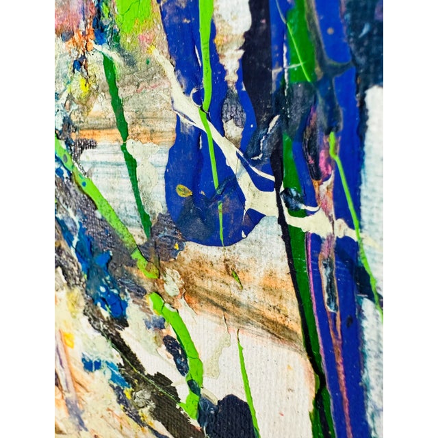 Vintage Abstract Painting on Canvas For Sale - Image 4 of 10