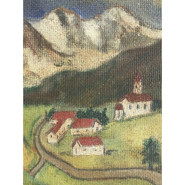 Folk Art 1940s Alpine Black Forest Landscape Folk Art Painting For Sale - Image 3 of 3