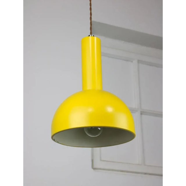 Small Vintage Yellow Metal Lamp For Sale - Image 11 of 11