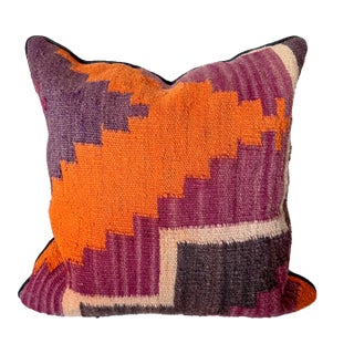 Vintage Turkish Kilim 16x16 Pillow Cover For Sale