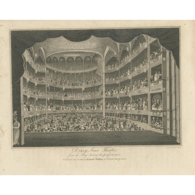 Beige Isaac Taylor, Drury Lane Theatre from the Stage During the Performance, 1804, Engraving For Sale - Image 8 of 8