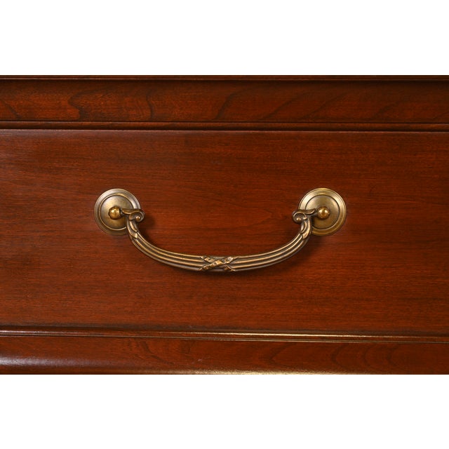 Wood Ethan Allen French Louis Philippe Cherry Wood Nine-Drawer Dresser or Credenza For Sale - Image 7 of 12