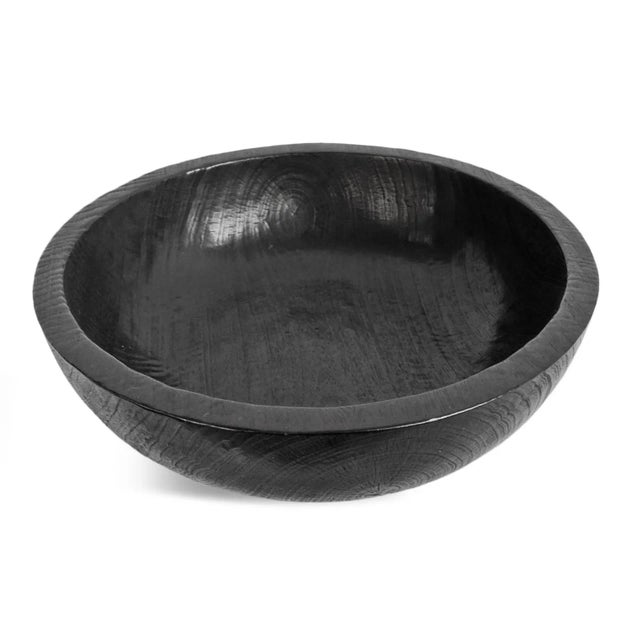 Modern Vintage Javanese Modern Ebony Teak Wood Bowl For Sale - Image 3 of 6