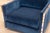 Pair of Milo Baughman Blue Velvet and Flat Bar Chrome Cube Club Chairs For Sale - Image 10 of 10
