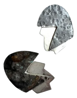 Sterling Silver Dharam Damama Mod Woman Pierced Earrings